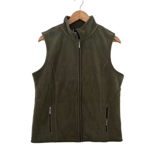Karen Scott Womens Fleece Zip Pocket Vest Sweater - Picture 1 of 10